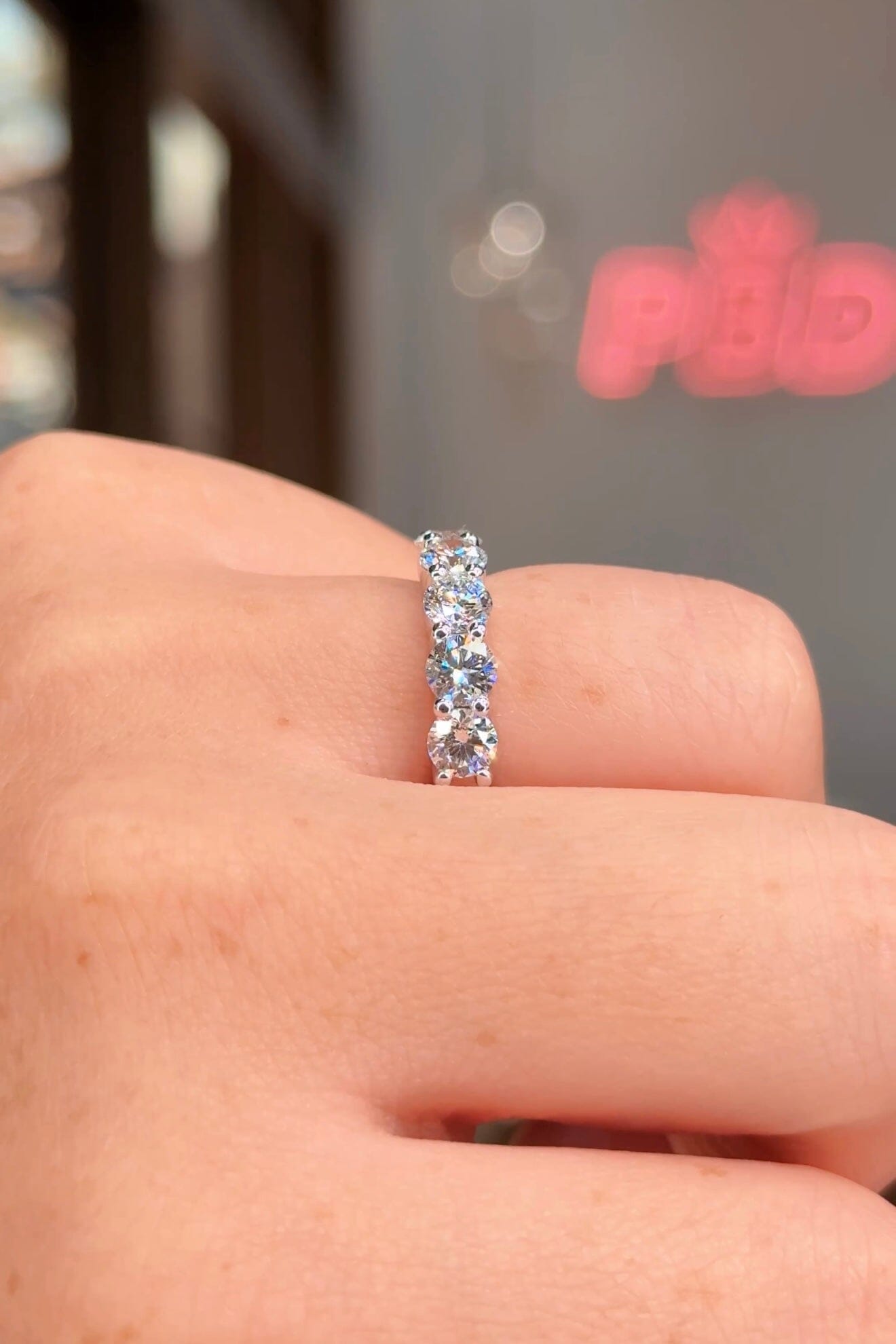 5 Stone Double Floating Diamond Ring Rings Princess Bride Diamonds