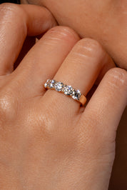 5 Stone Double Floating Diamond Ring