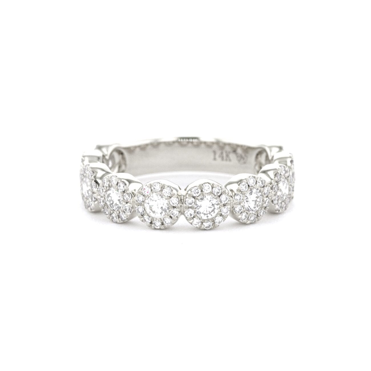 5.0mm Alexis 5-Stone Halo Diamond Ring Rings Princess Bride Diamonds