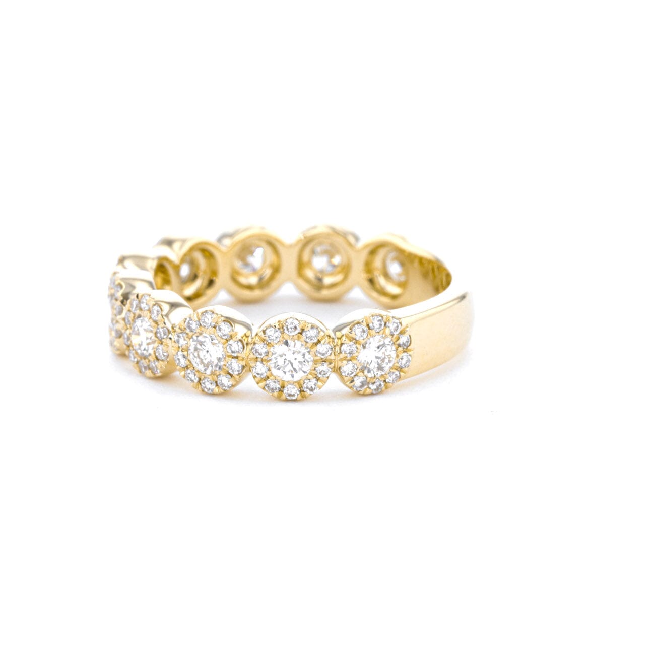 5.0mm Alexis 5-Stone Halo Diamond Ring Rings Princess Bride Diamonds
