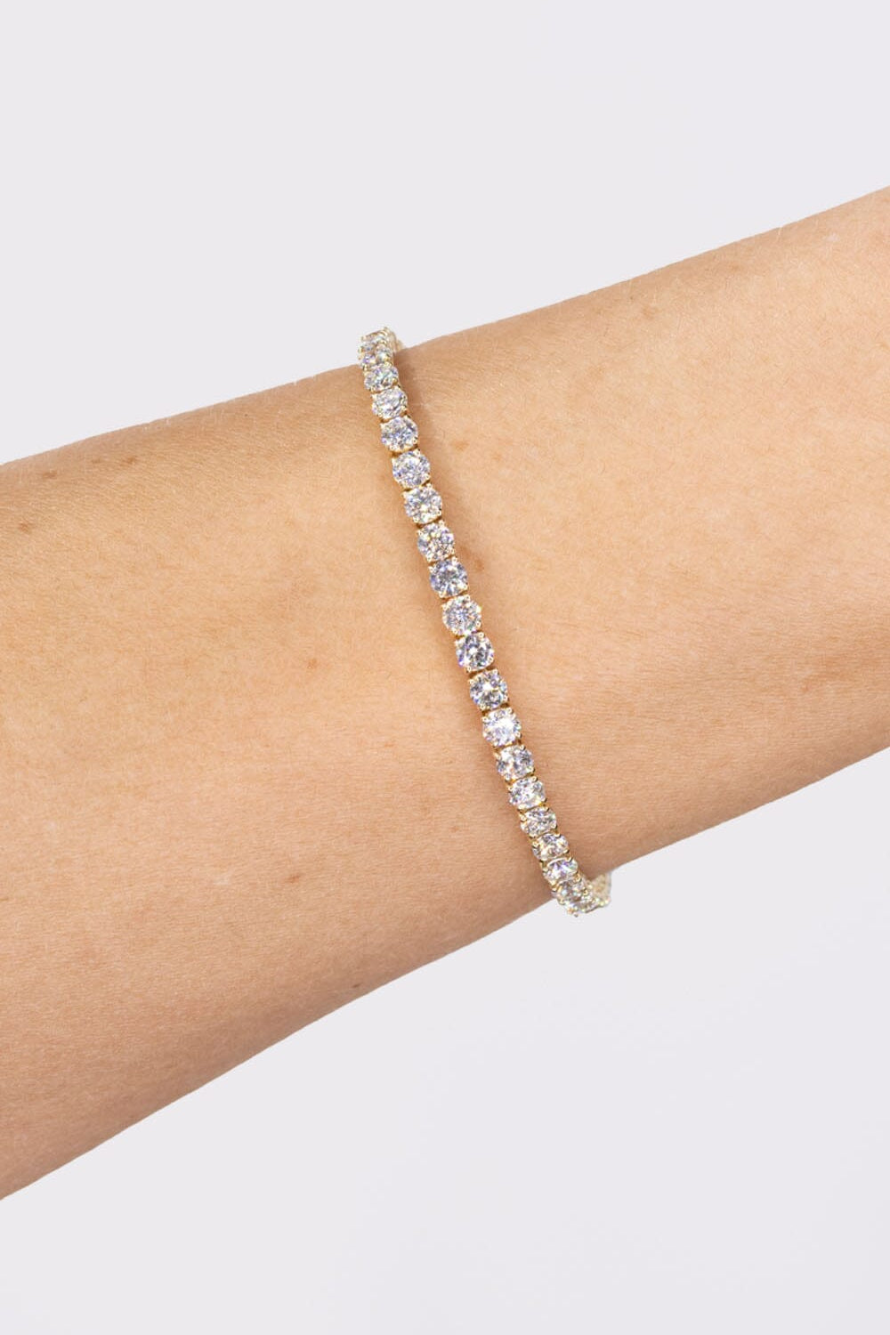 5.60ct F+ VS+ Lab Diamond Tennis Bracelet 14k Yellow Gold Bracelets Princess Bride Diamonds
