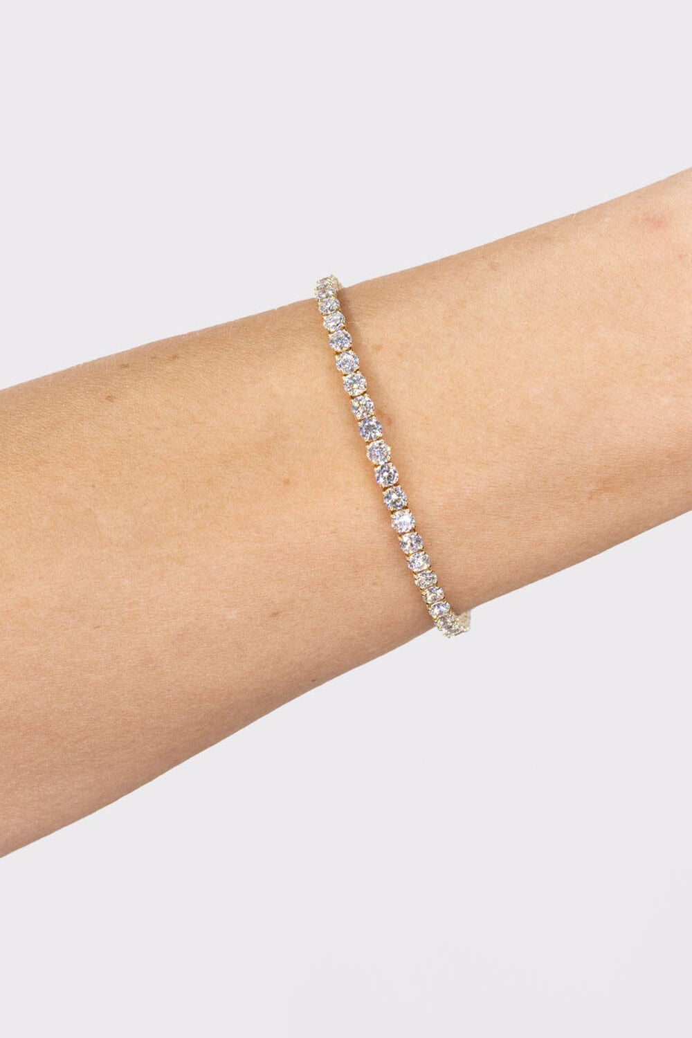 5.60ct F+ VS+ Lab Diamond Tennis Bracelet 14k Yellow Gold Bracelets Princess Bride Diamonds