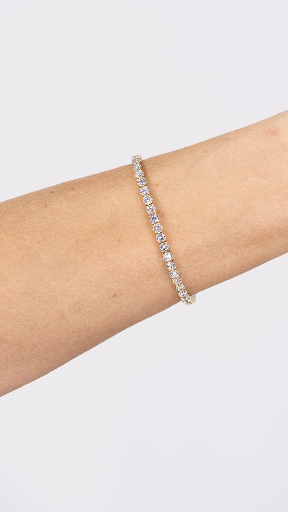 5.60ct F+ VS+ Lab Diamond Tennis Bracelet 14k Yellow Gold Bracelets Princess Bride Diamonds