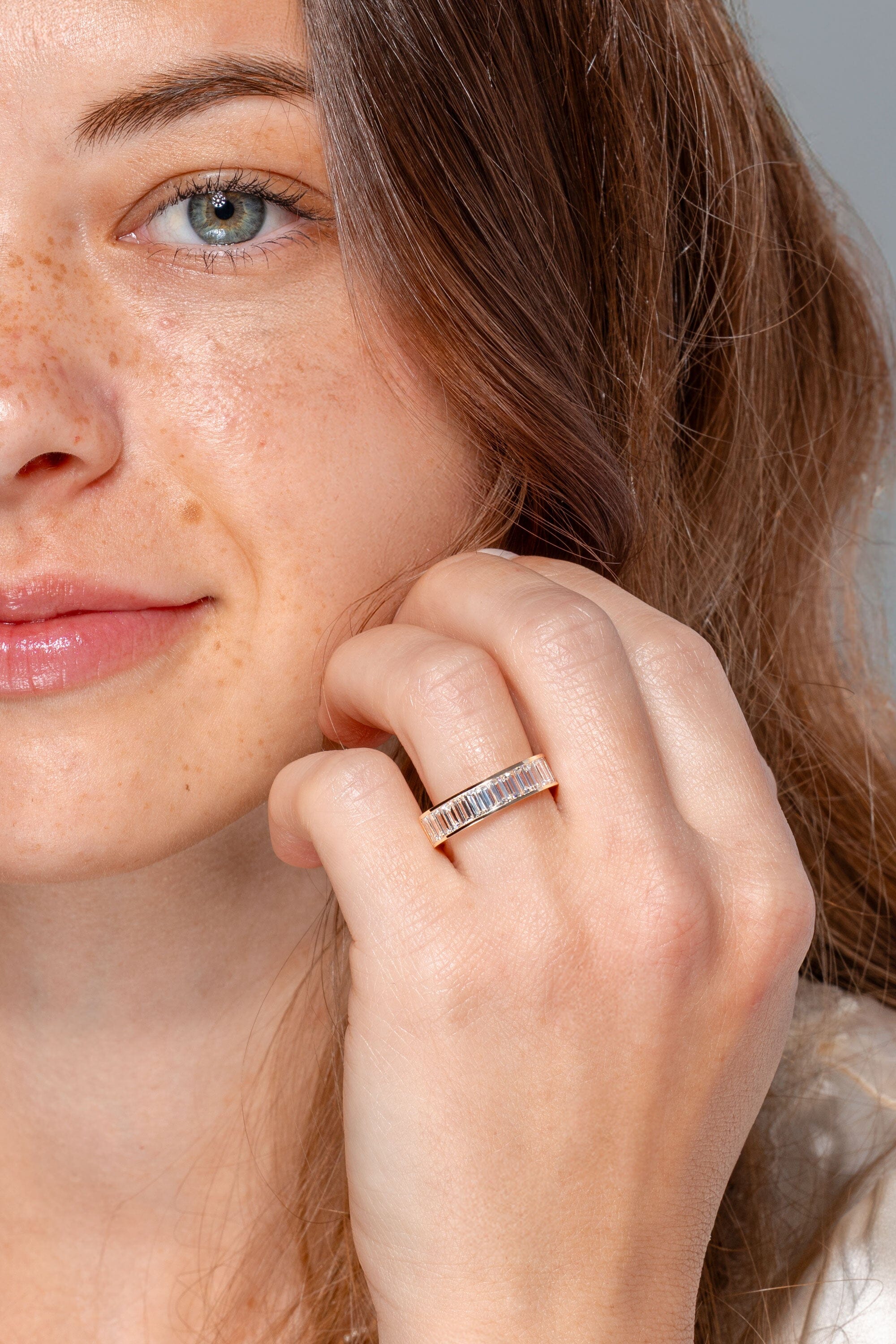 5mm Baguette Lab Diamond Channel Band Rings Princess Bride Diamonds