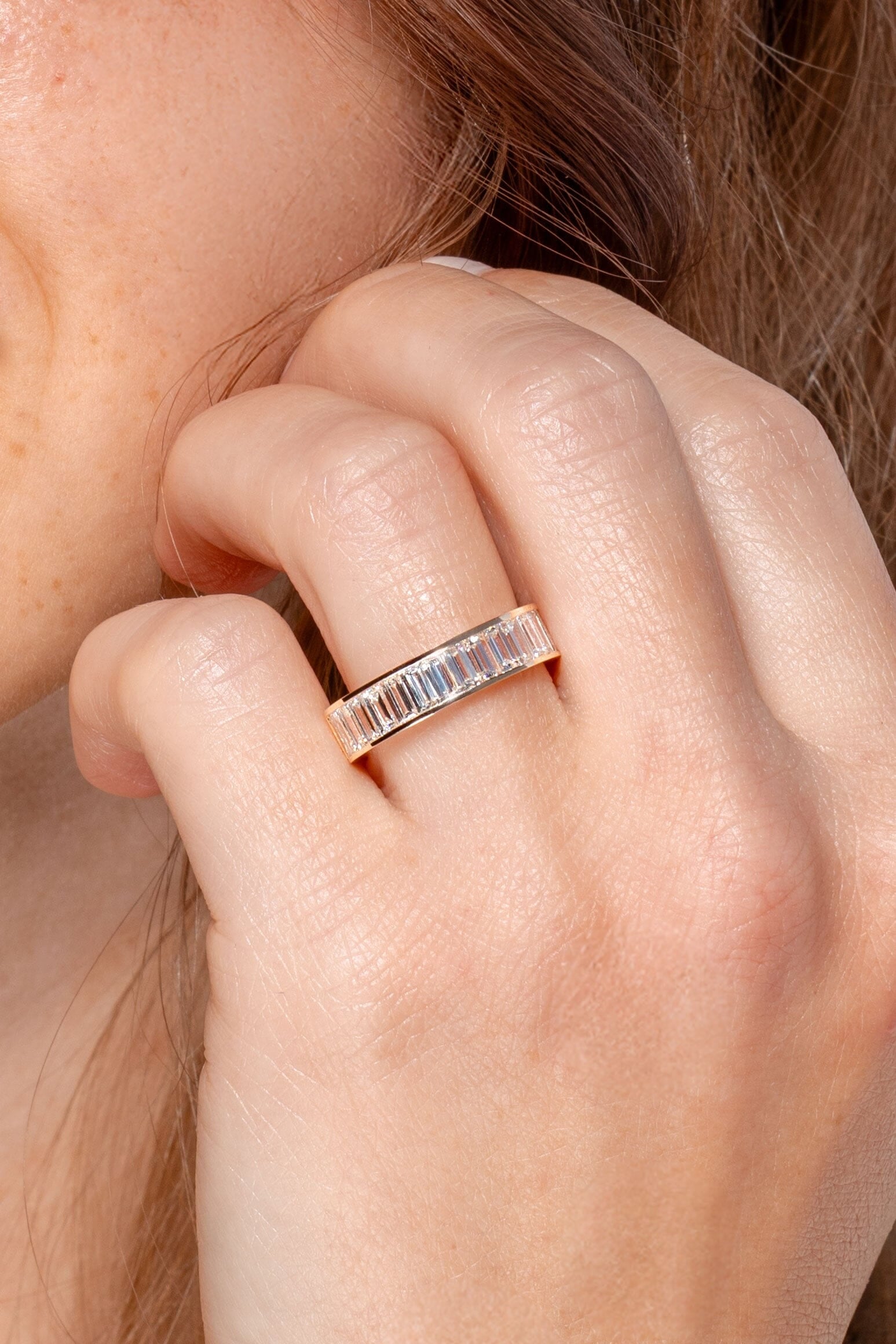 5mm Baguette Lab Diamond Channel Band Rings Princess Bride Diamonds