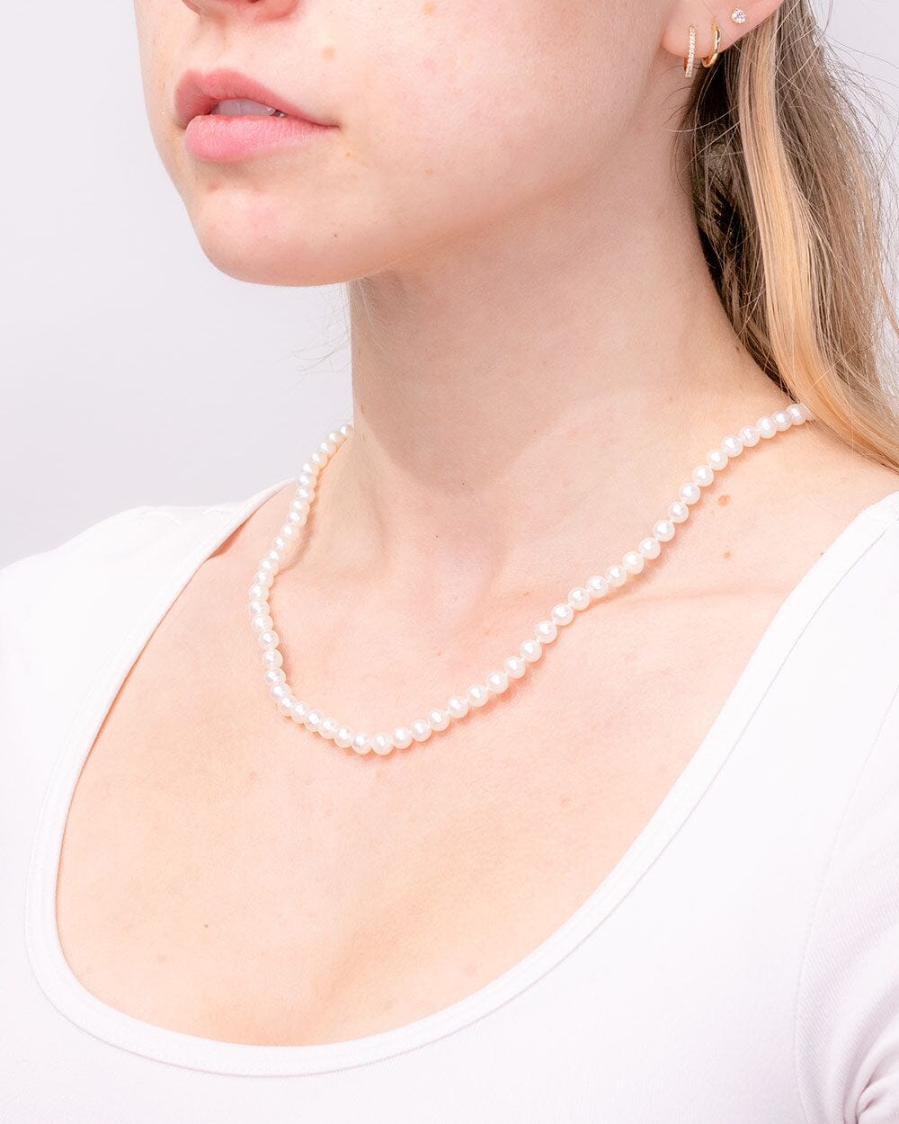 5mm White Pearl Necklace Necklaces Princess Bride Diamonds
