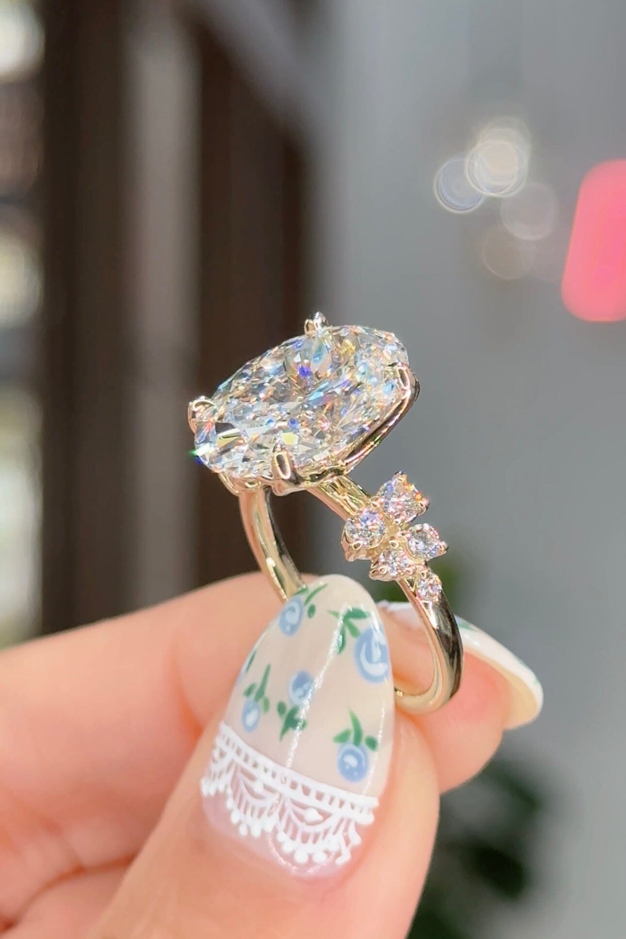 6.08ct D-VS1 Oval Lab Diamond Supernova Engagement Rings Princess Bride Diamonds