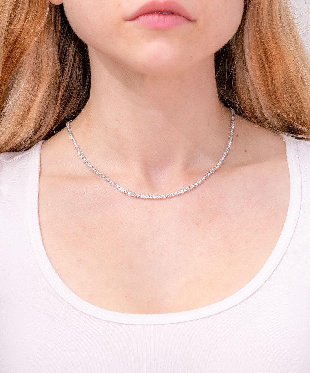 6.08ct Tennis Necklace Necklaces Princess Bride Diamonds 