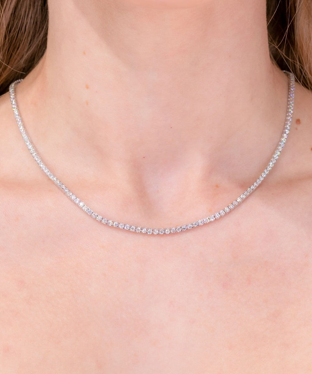 6.08ct Tennis Necklace Necklaces Princess Bride Diamonds 