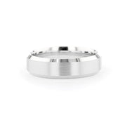 6mm Satin Center Bevel Edge Rings Princess Bride Diamonds