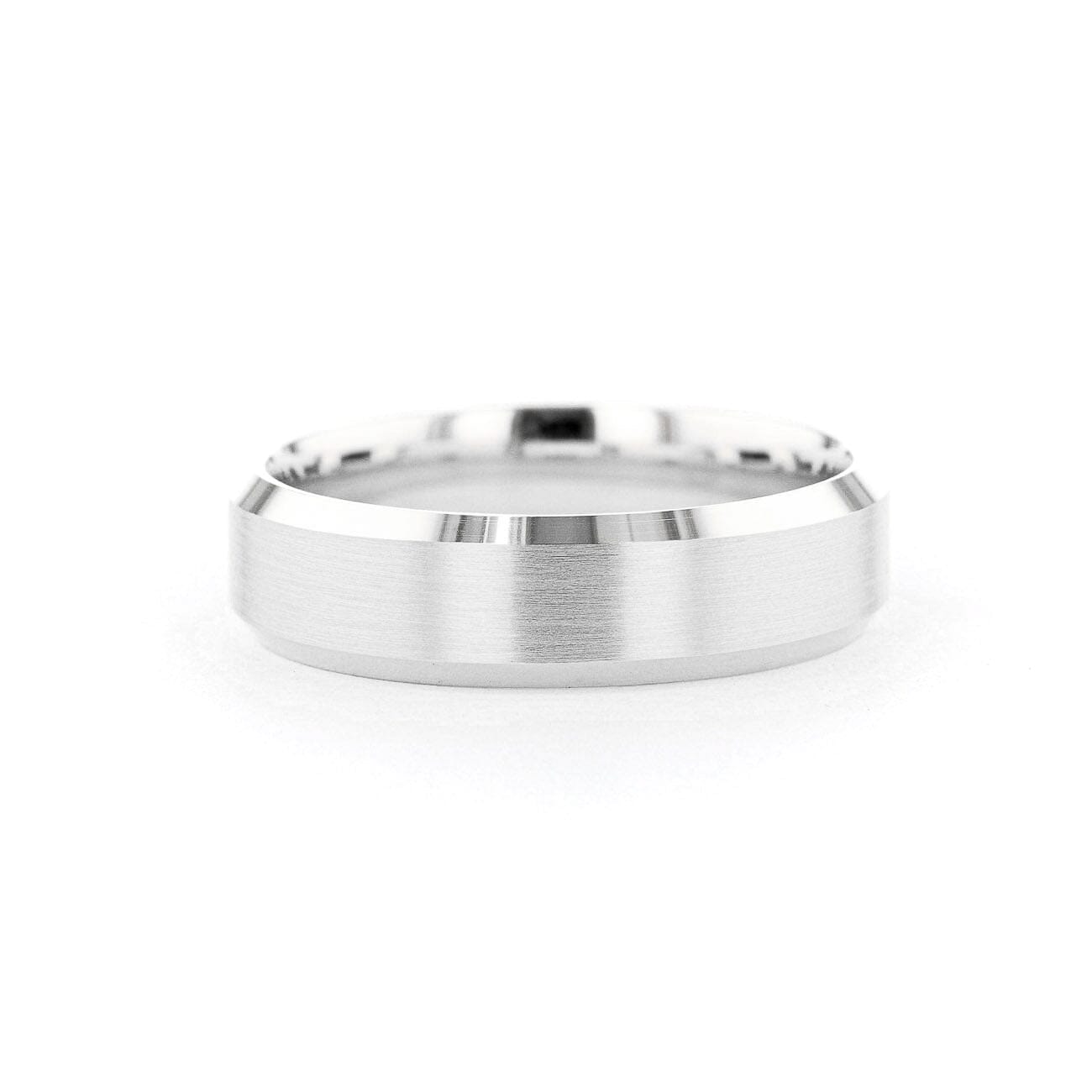 6mm Satin Center Bevel Edge Rings Princess Bride Diamonds