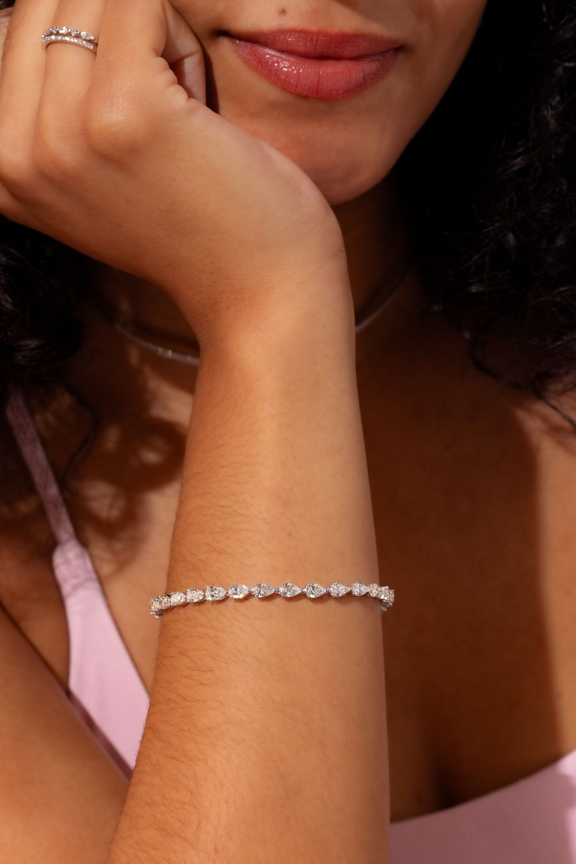 7.33ct F+ VS+ Pear Lab Diamond Tennis Bracelet Bracelets Princess Bride Diamonds