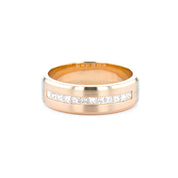 7mm Satin Center Princess Cut Diamond Band Rings Princess Bride Diamonds