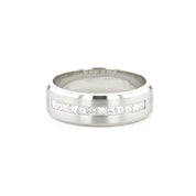 7mm Satin Center Princess Cut Diamond Band Rings Princess Bride Diamonds