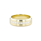 7mm Satin Center Princess Cut Diamond Band Rings Princess Bride Diamonds