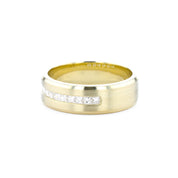 7mm Satin Center Princess Cut Diamond Band Rings Princess Bride Diamonds