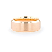 8mm Satin Center Bevel Edge Rings Princess Bride Diamonds