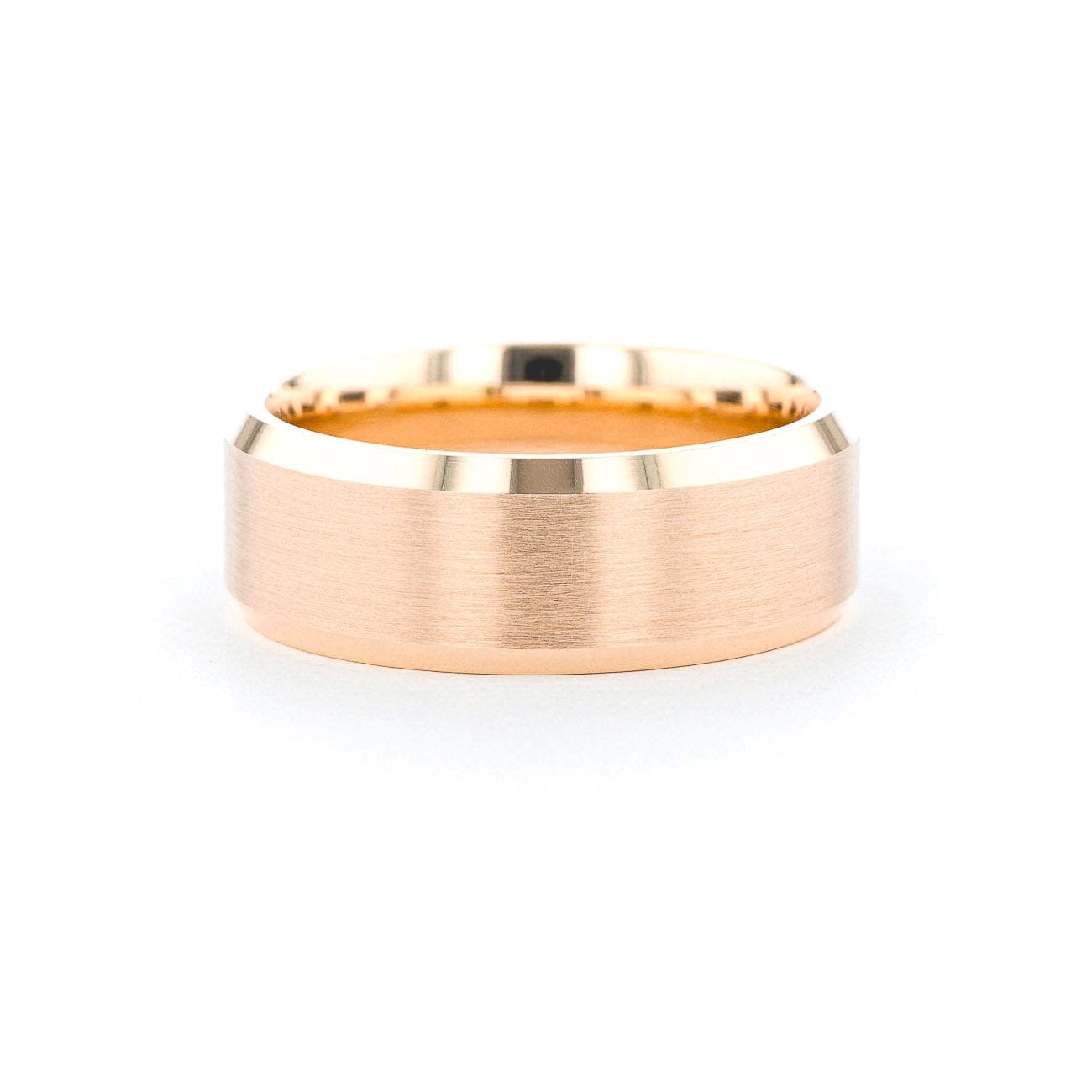 8mm Satin Center Bevel Edge Rings Princess Bride Diamonds