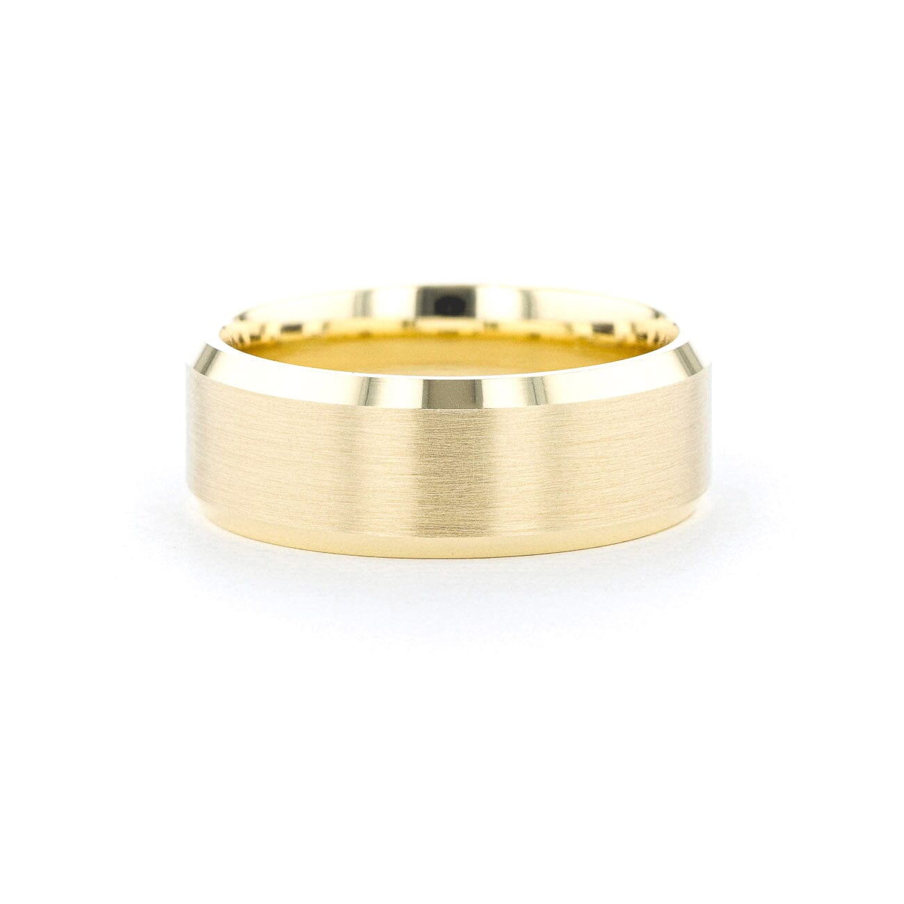 8mm Satin Center Bevel Edge Rings Princess Bride Diamonds