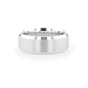 8mm Satin Center Bevel Edge Rings Princess Bride Diamonds