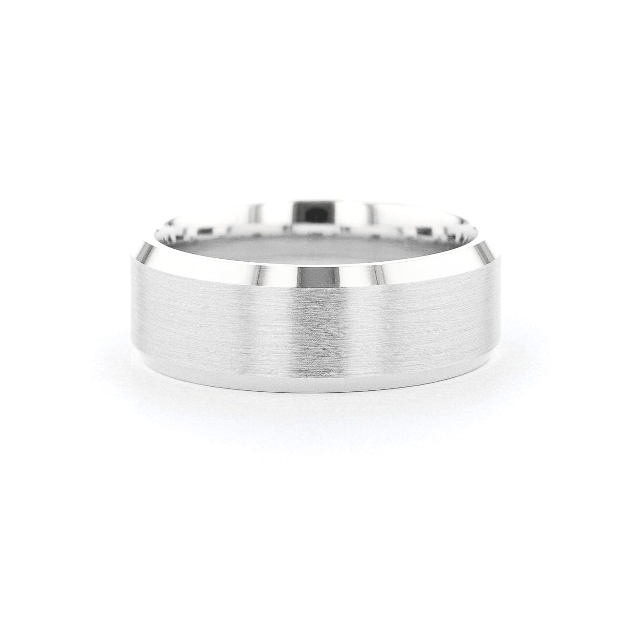 8mm Satin Center Bevel Edge Rings Princess Bride Diamonds