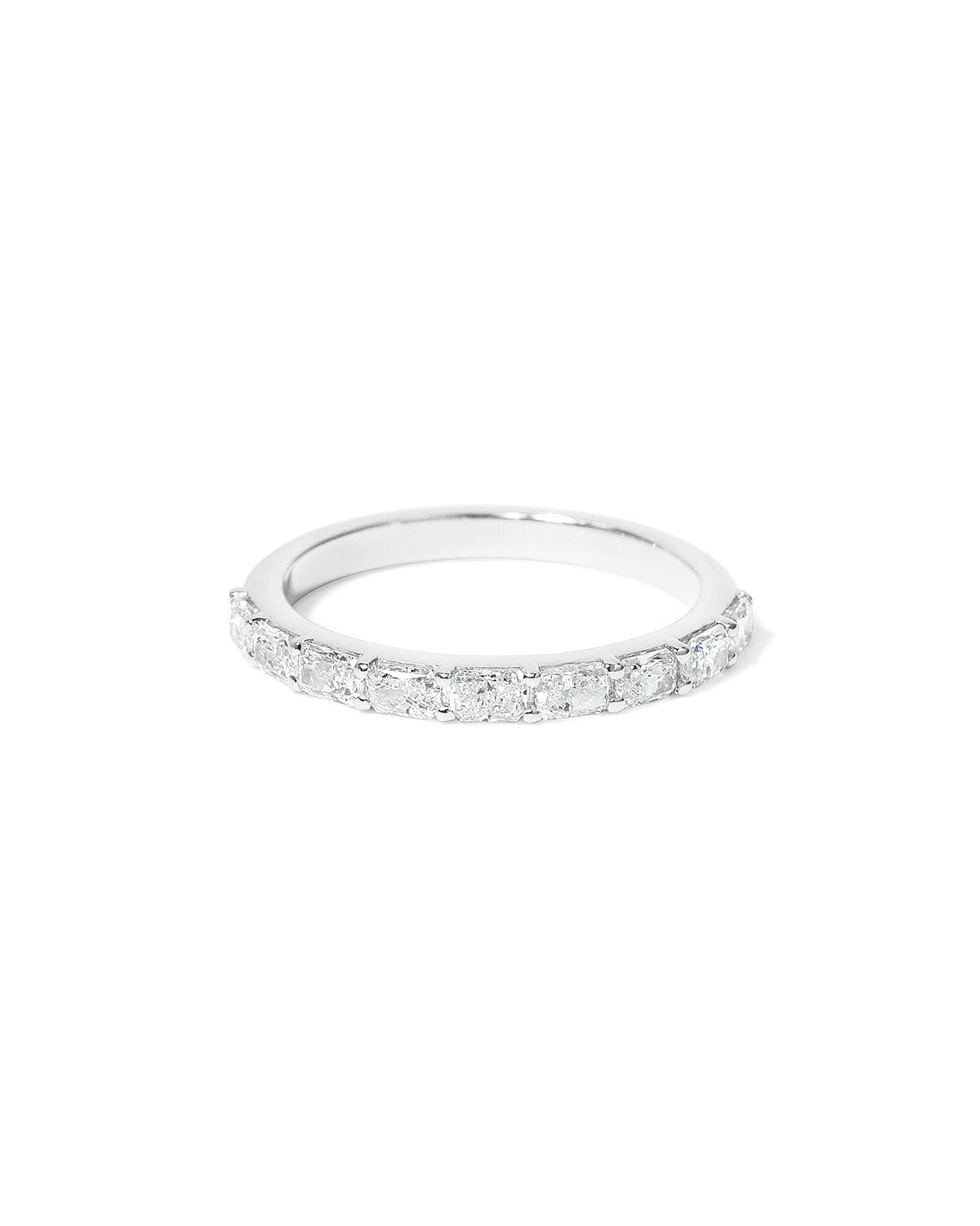 Double Prong East West Radiant Floating Diamond Ring