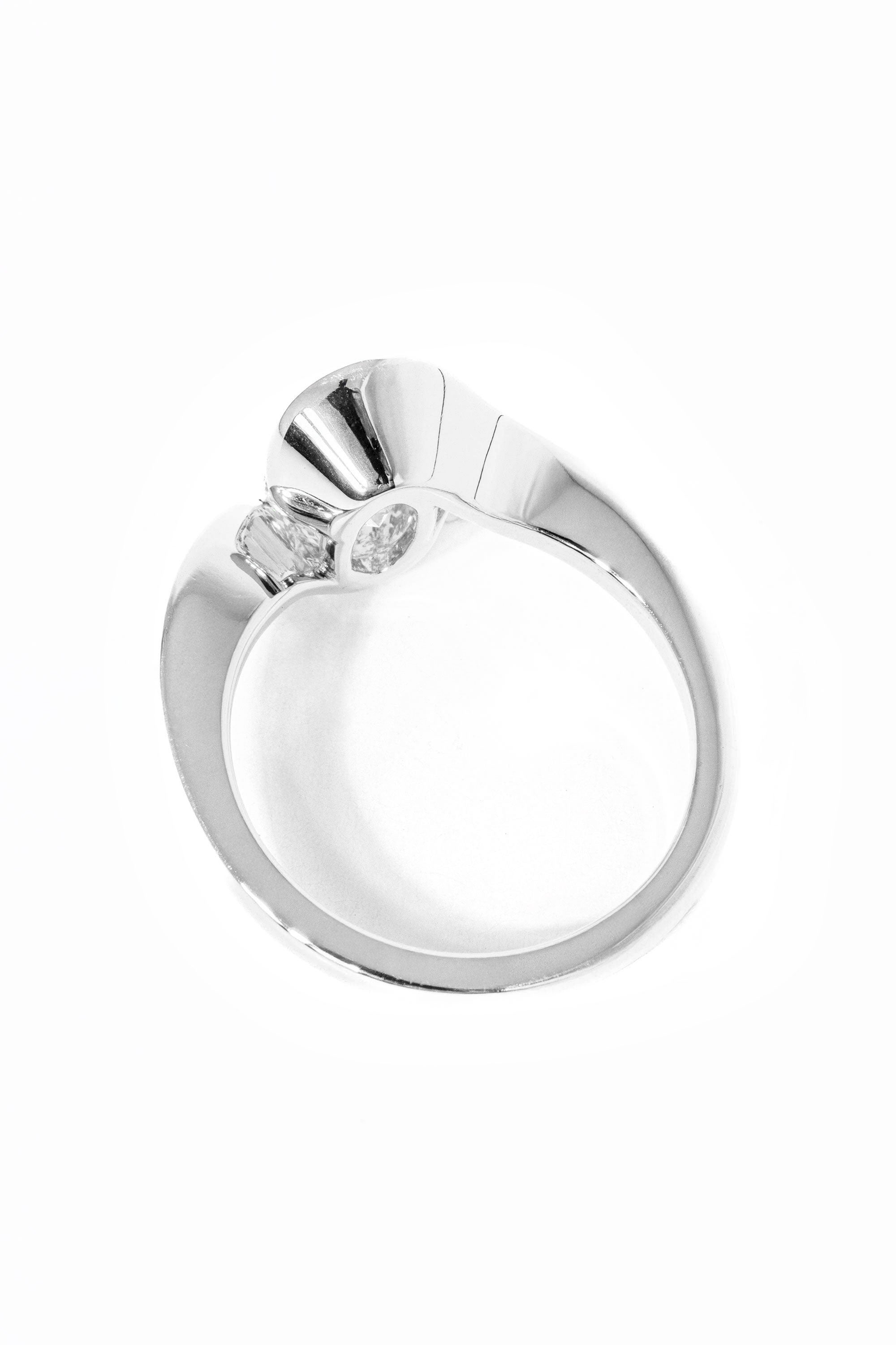 Half Bezel Tension Set Engagement Ring