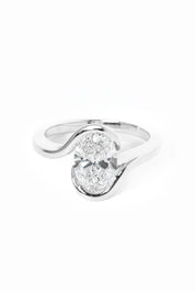 Half Bezel Tension Set Engagement Ring