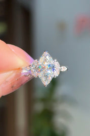 1.71ct E-VS1 Marquise Lab Diamond Amber