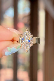 3.02ct E-VS1 Marquise Lab Diamond Flat Taper Ring