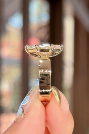 3.02ct E-VS1 Marquise Lab Diamond Flat Taper Ring