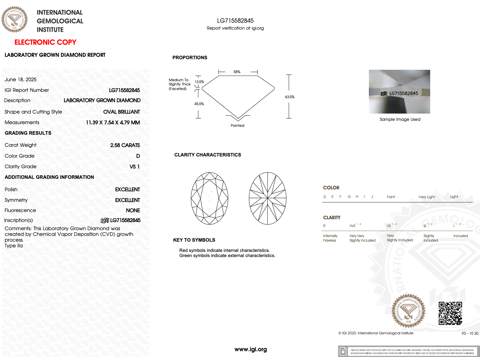 2.58ct D-VS1 Radiant Lab Diamond Josephine