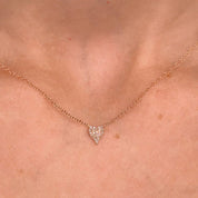 Baby Pavé Heart Necklace Rose Gold Necklaces Princess Bride Diamonds
