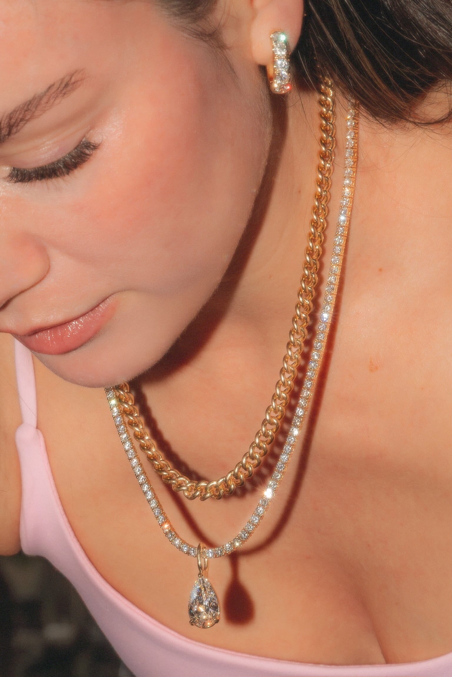 Big Pear Lab Diamond Tennis Necklace Necklaces Princess Bride Diamonds