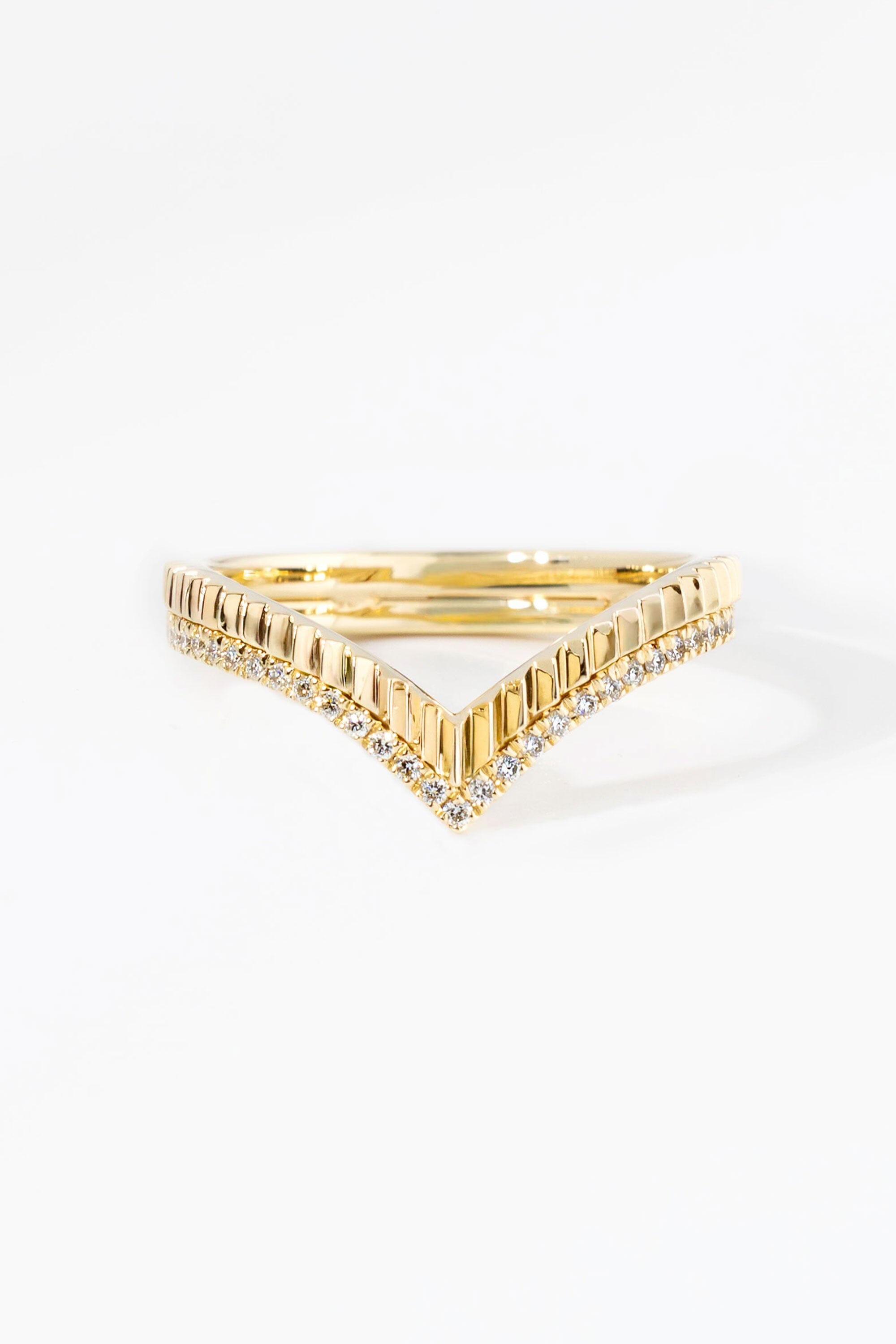 Chevron Bandolier Pavé Band Rings Princess Bride Diamonds