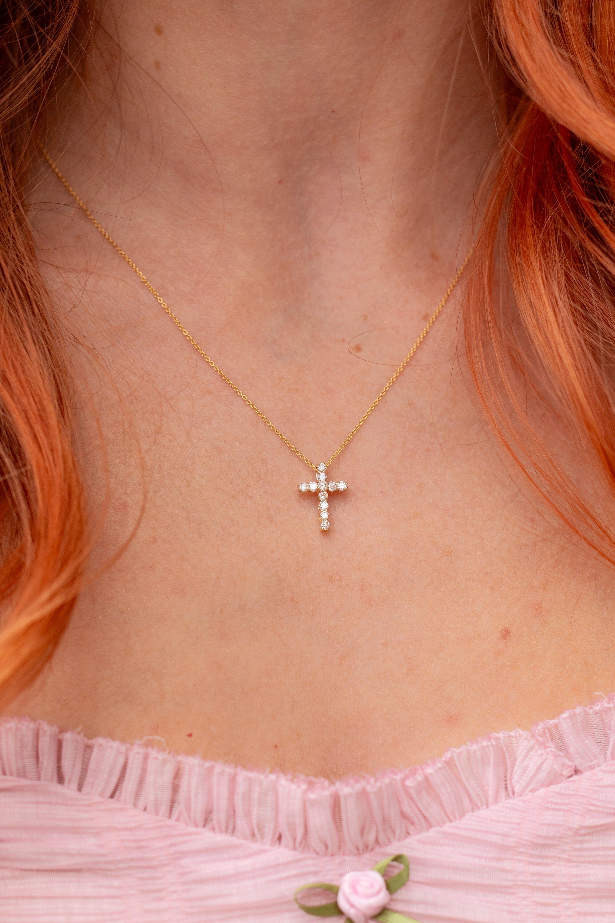 Classic Diamond Cross Necklaces Princess Bride Diamonds