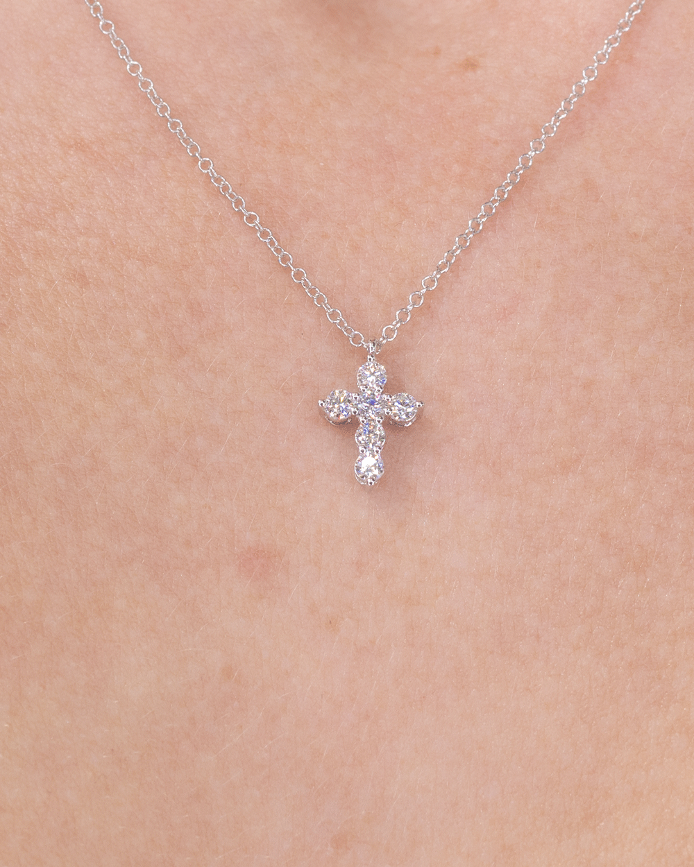 Dainty Diamond Cross 14k White Gold Necklaces Princess Bride Diamonds