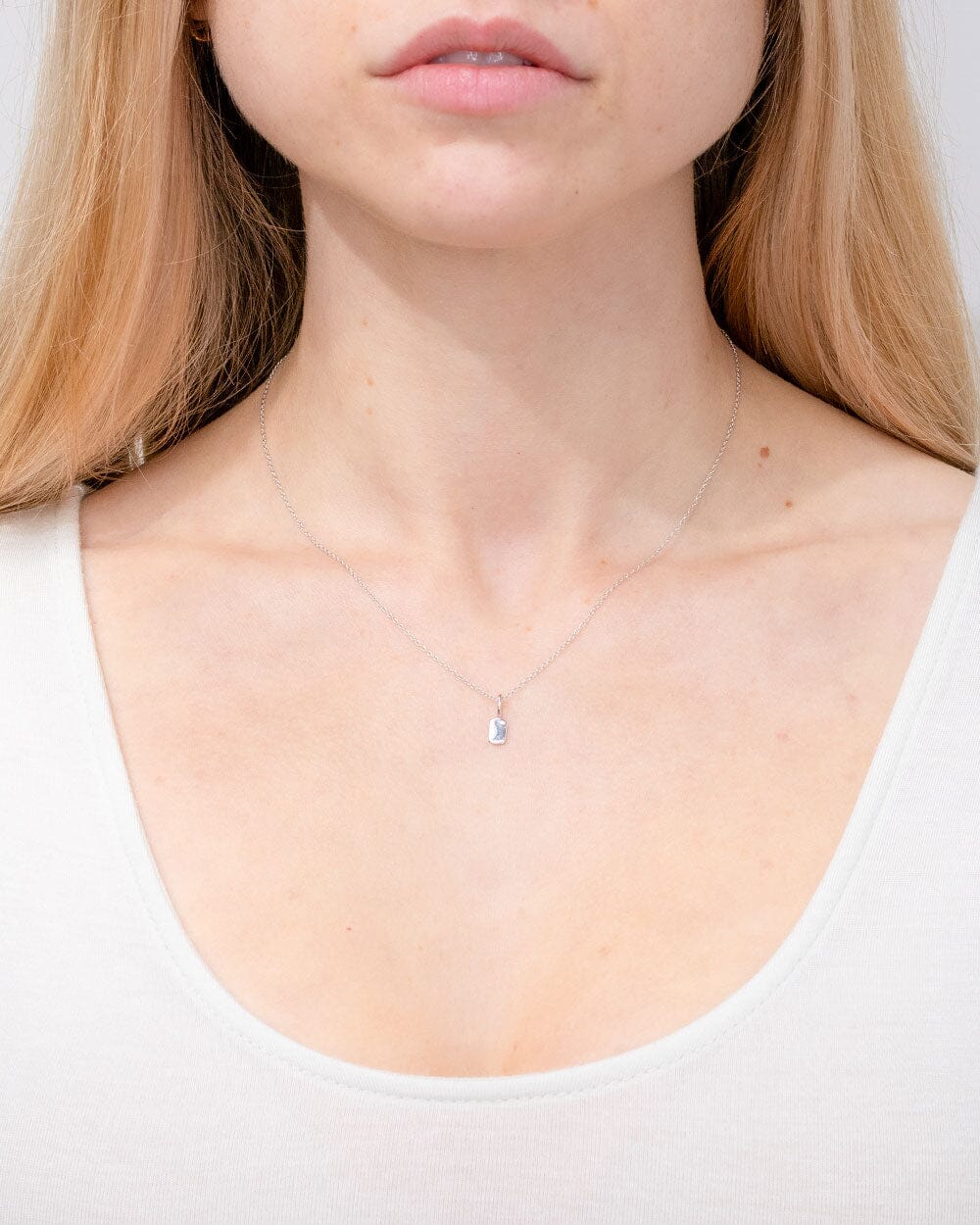 Dainty Engravable Pendant 14k White Gold Necklaces Princess Bride Diamonds