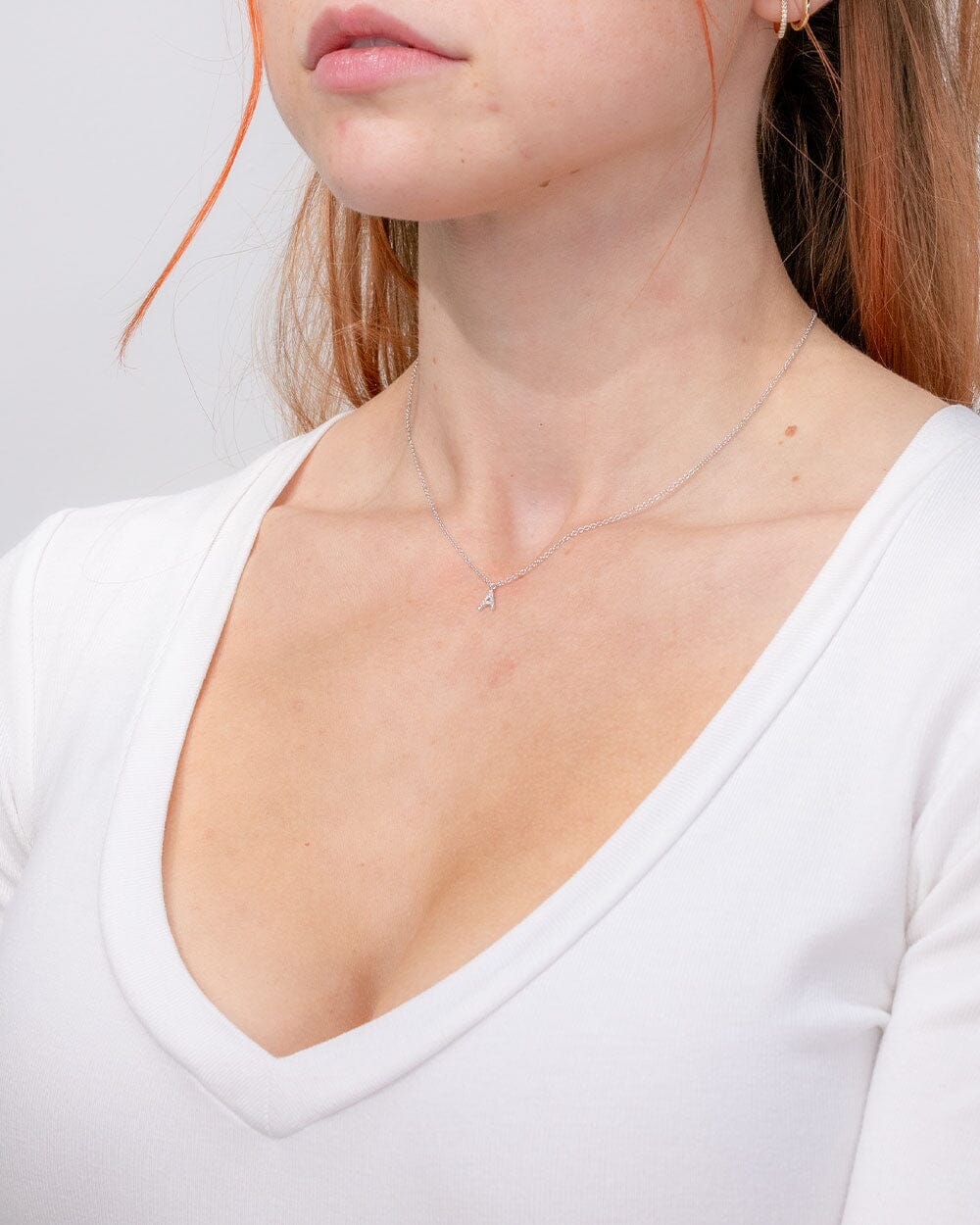 Diamond Initial "A" Necklace 14k White Gold Necklaces Princess Bride Diamonds