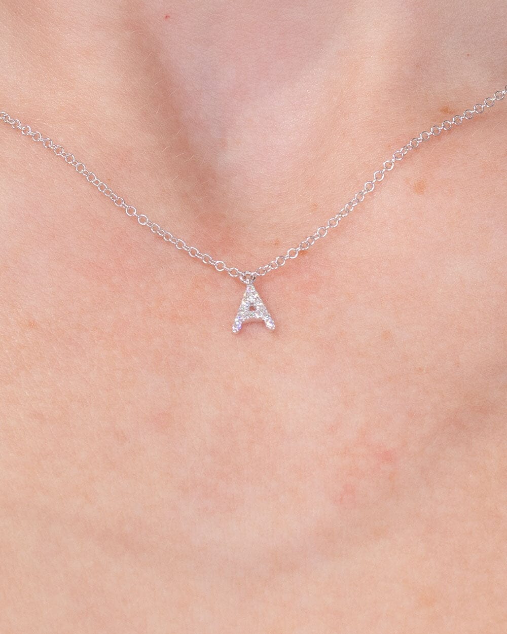 Diamond Initial "A" Necklace 14k White Gold Necklaces Princess Bride Diamonds