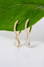 2.04ct D-VS1 Lab Diamond Pear Drop Hoops