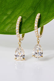2.04ct D-VS1 Lab Diamond Pear Drop Hoops