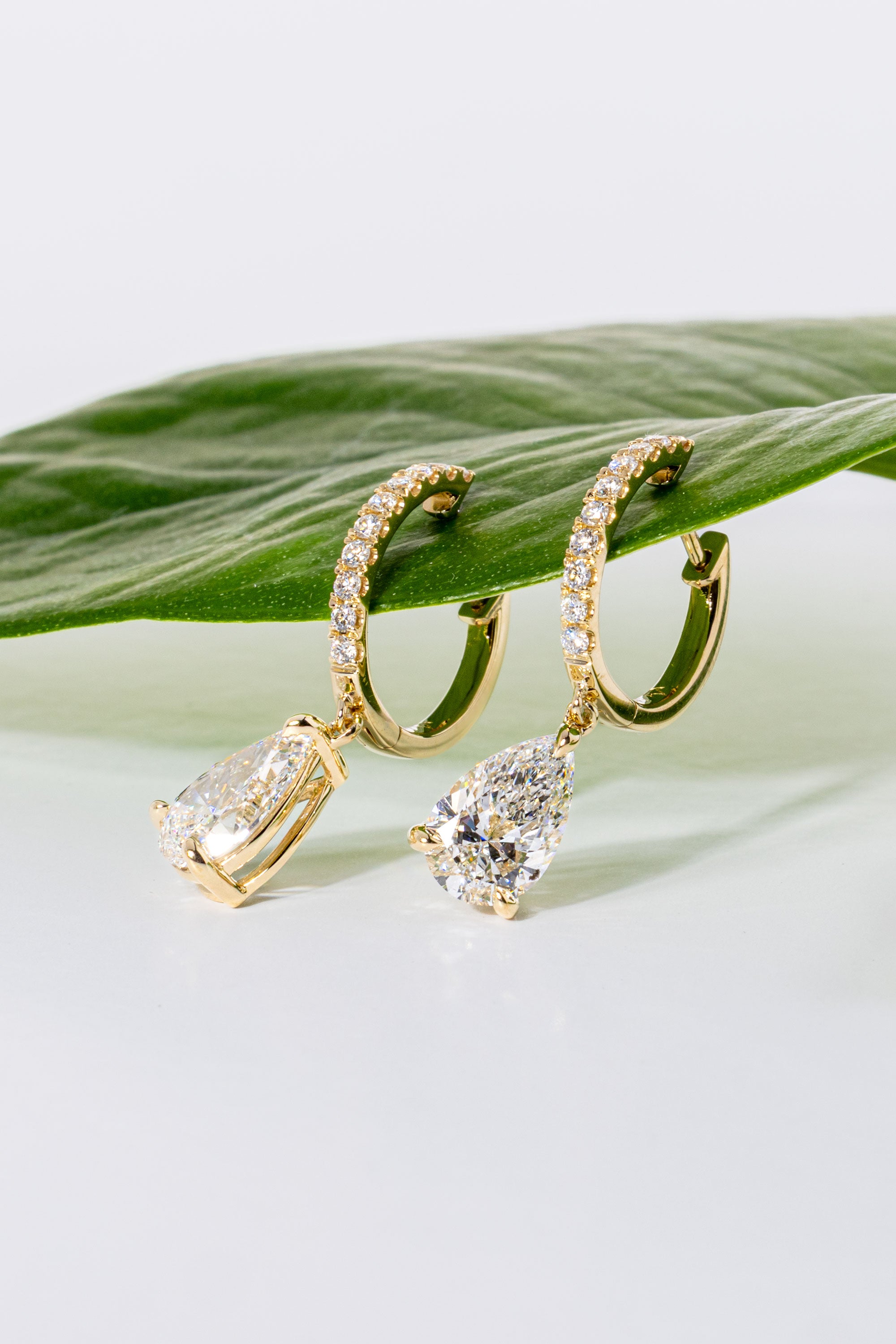 2.04ct D-VS1 Lab Diamond Pear Drop Hoops