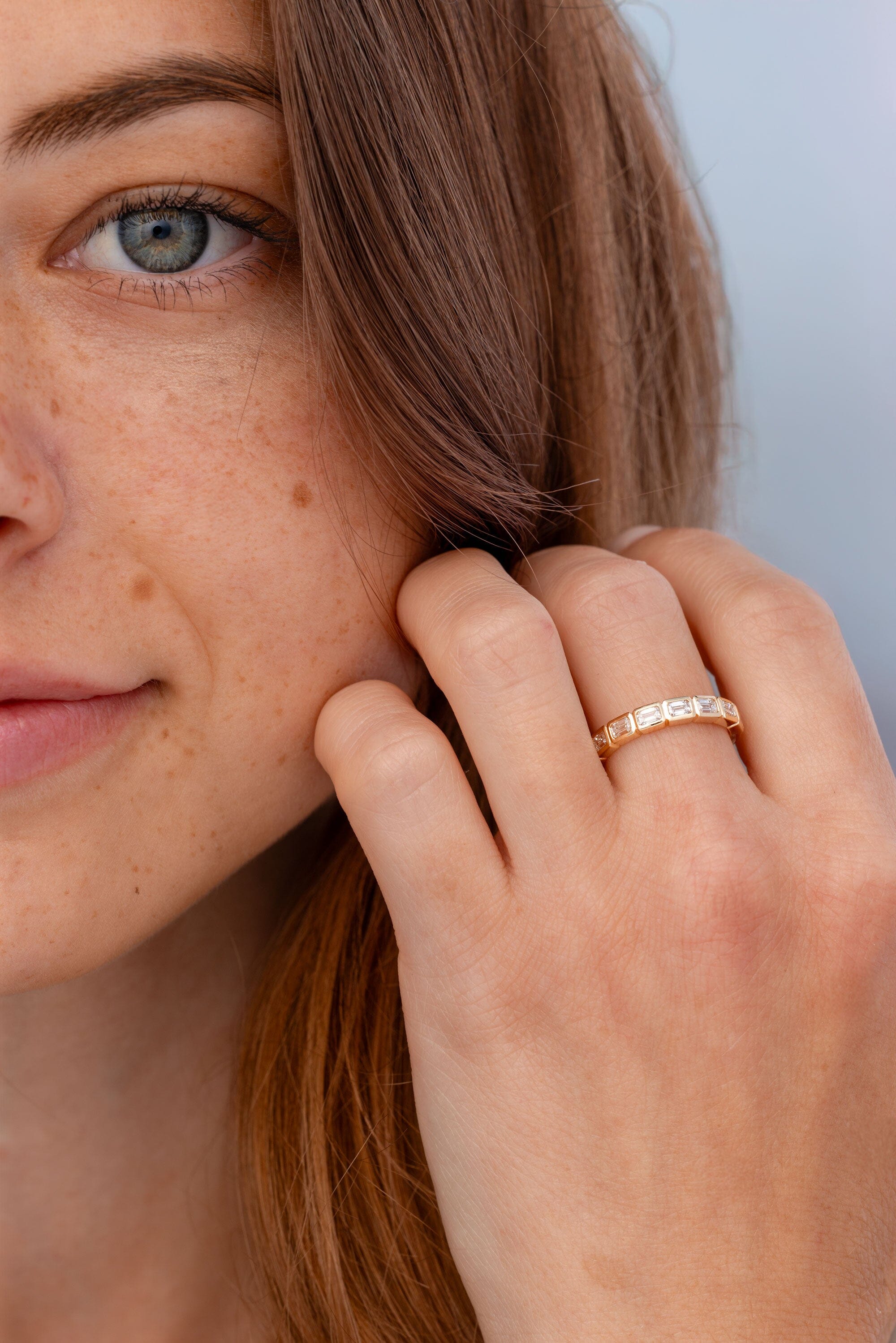 East West Emerald Bezel Ring Rings Princess Bride Diamonds