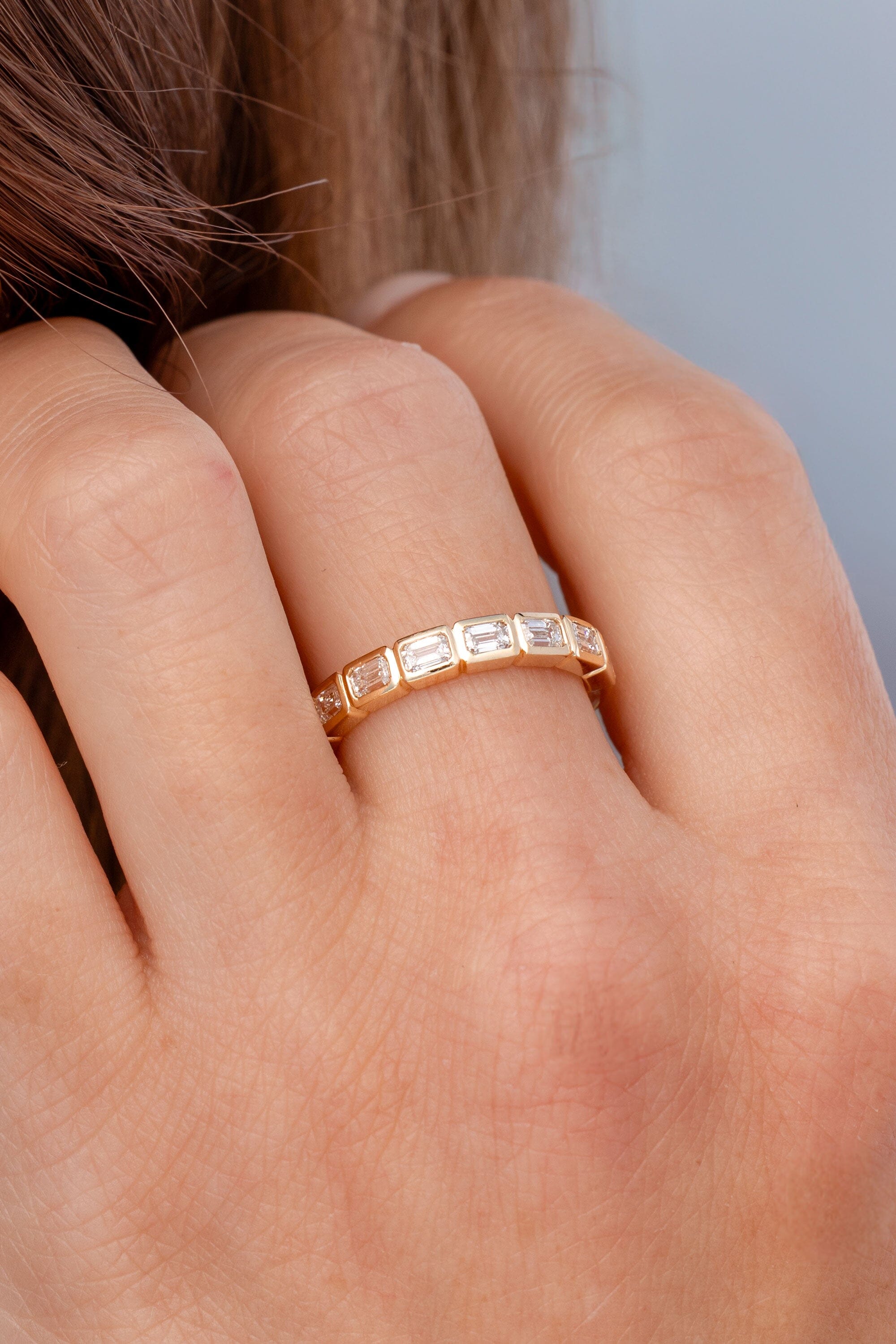 East West Emerald Bezel Ring Rings Princess Bride Diamonds