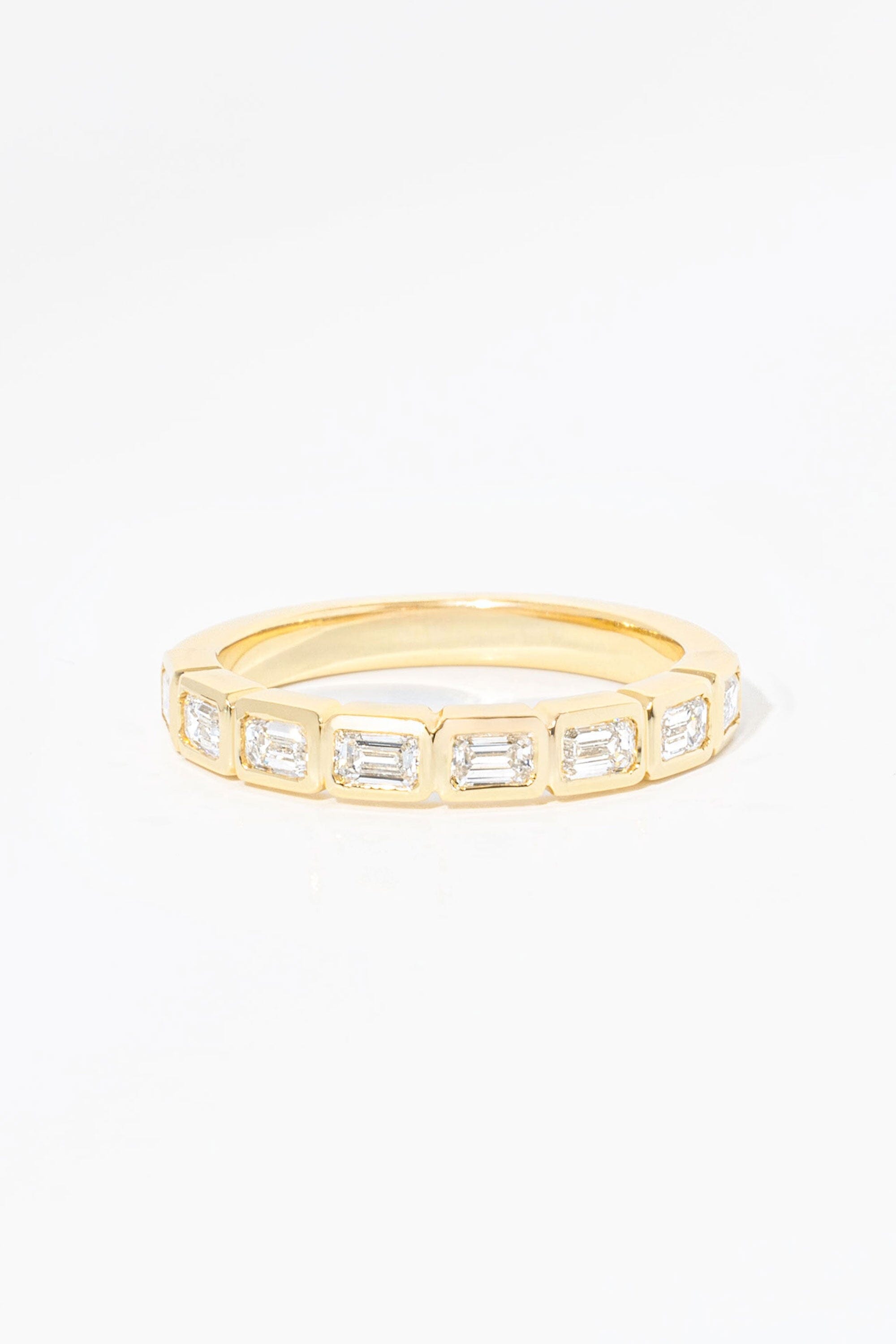 East West Emerald Bezel Ring Rings Princess Bride Diamonds