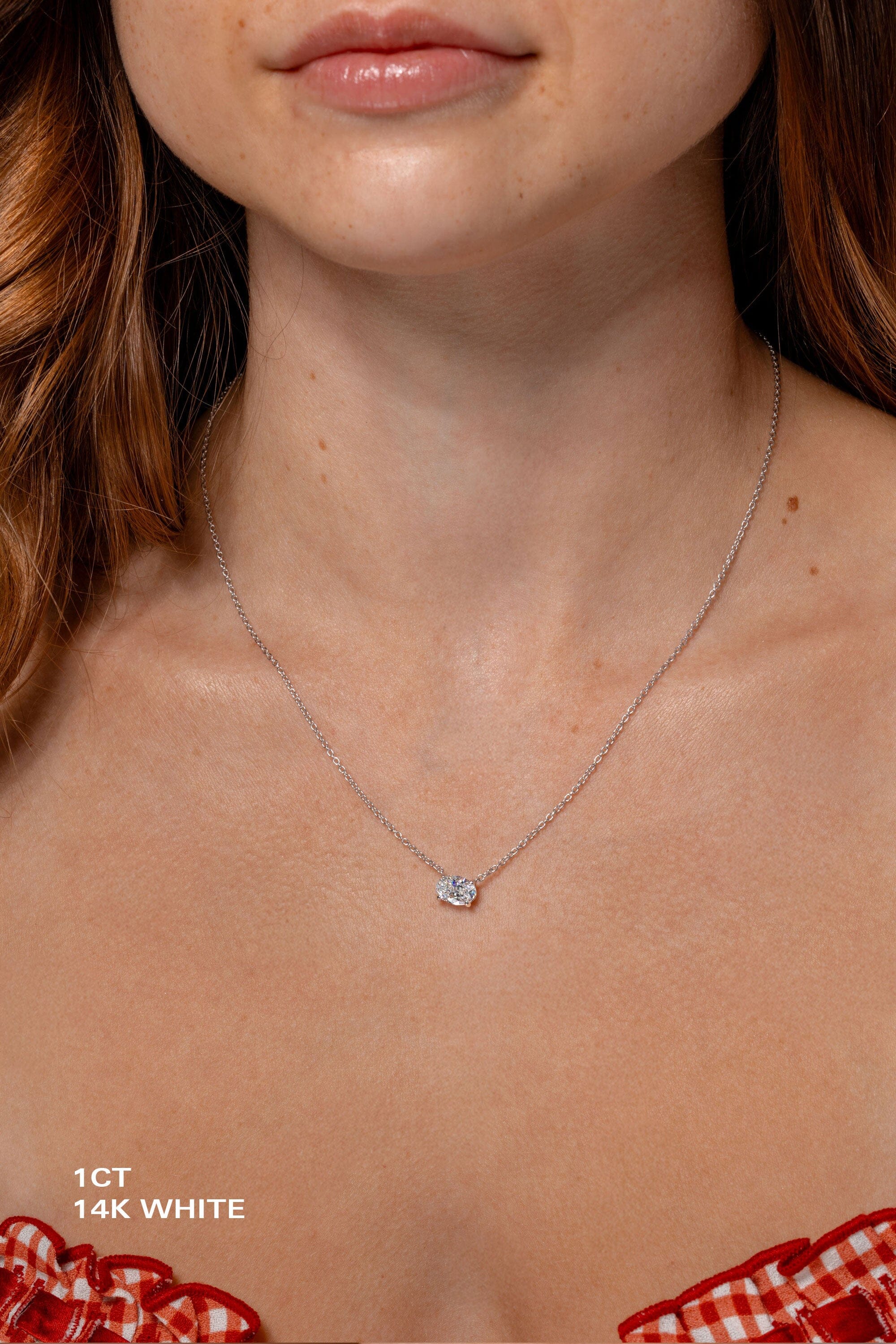 East West Oval Brandi Necklace Necklaces Princess Bride Diamonds 1ct 14K White Gold
