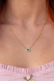 Emerald Diamond Halo Necklace Necklaces Princess Bride Diamonds