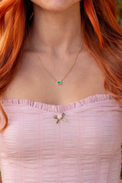 Emerald Diamond Halo Necklace Necklaces Princess Bride Diamonds