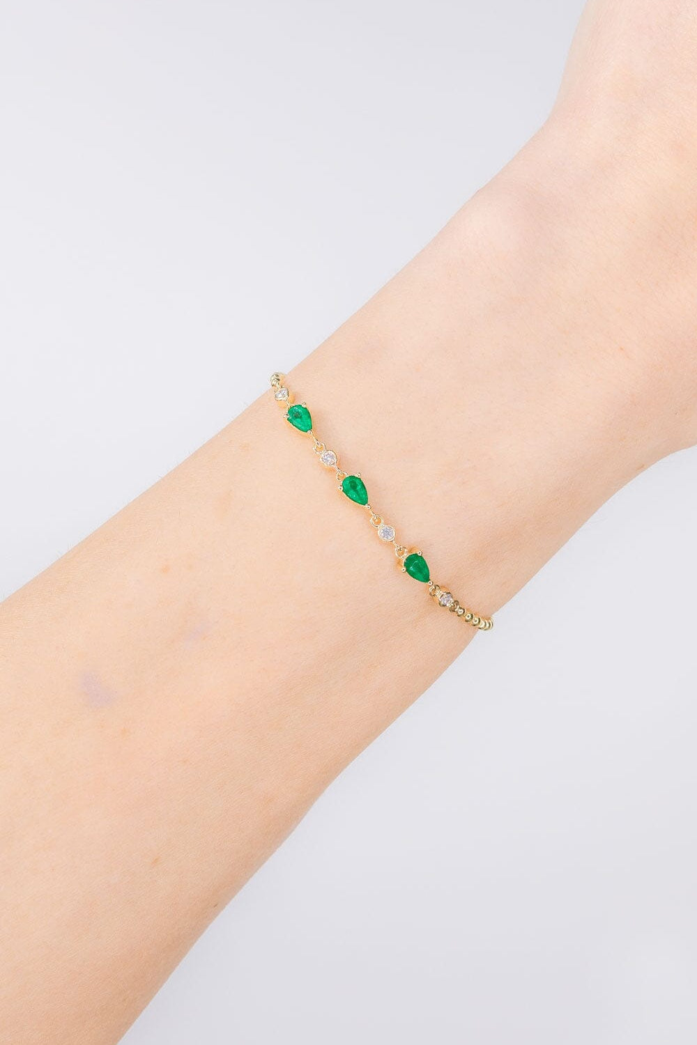 Emerald Pear & Round Diamond Beaded Bracelet Bracelets Princess Bride Diamonds